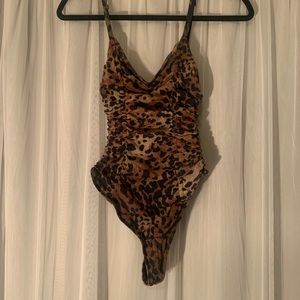 Cheetah print mesh bodysuit